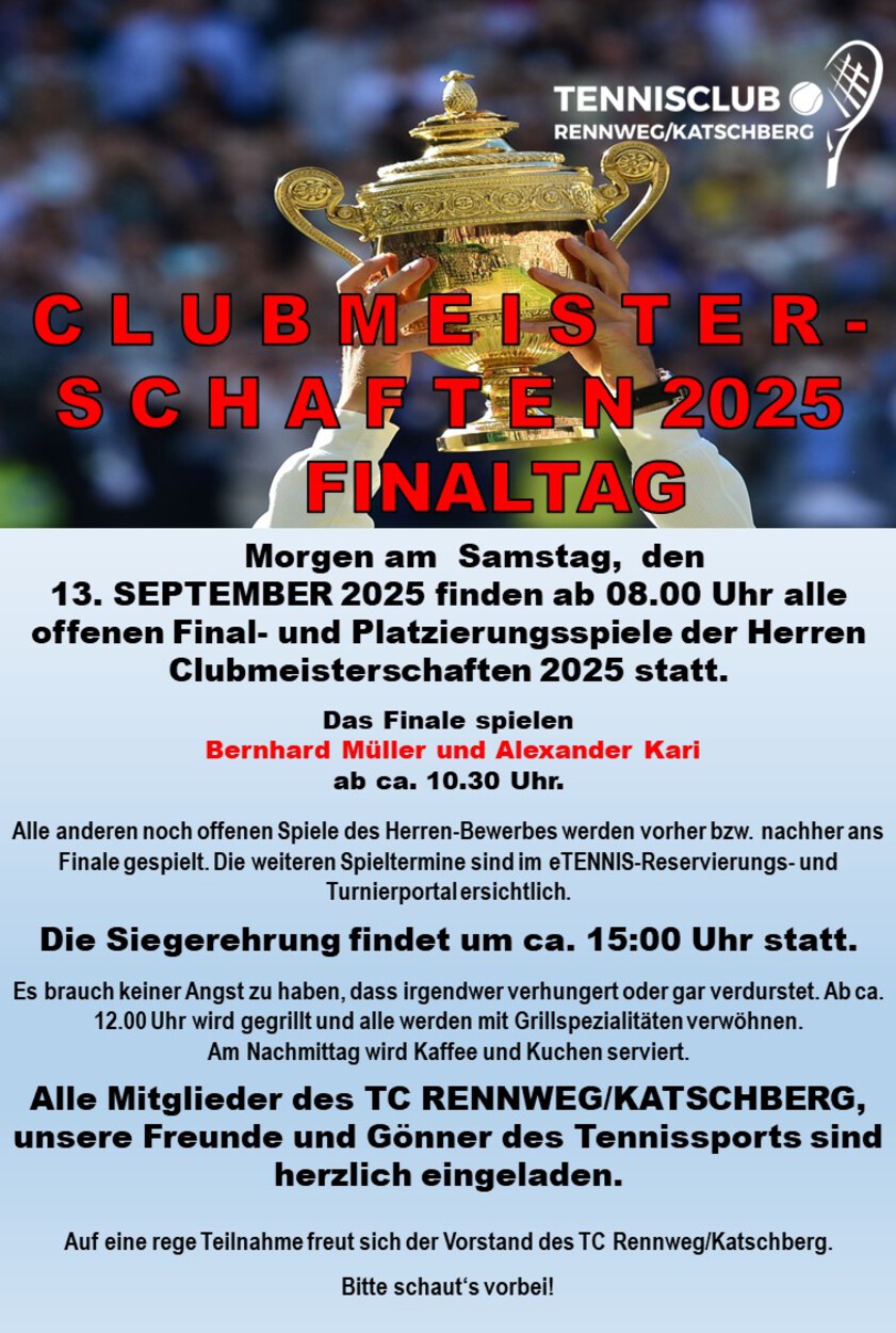FINALTAG HERREN-CLUBMEISTERSCHAFTEN 2025
